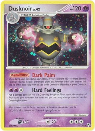 'Pokemon - 'Dusknoir 002/130  - Reverse Holofoil Diamond and Pearl - Holo Rare
