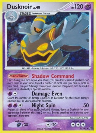 'Pokemon - 'Dusknoir (1) 001  - Holofoil Stormfront - Holo Rare