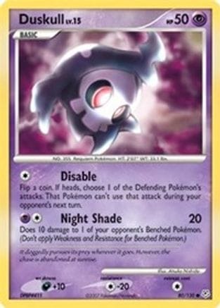'Pokemon - 'Duskull 080/130  Diamond and Pearl - Common