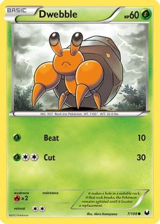 'Pokemon - 'Dwebble 007  - Reverse Holofoil Dark Explorers - Common