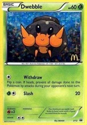 'Pokemon - 'Dwebble 003/12  - Holofoil McDonalds Promos 2012 - Promo