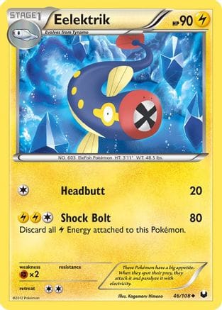 'Pokemon - 'Eelektrik 046  - Reverse Holofoil Dark Explorers - Uncommon