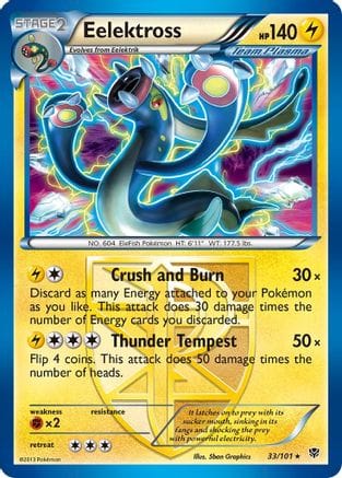 'Pokemon - 'Eelektross (Team Plasma) 033/101  - Holofoil Plasma Blast - Holo Rare