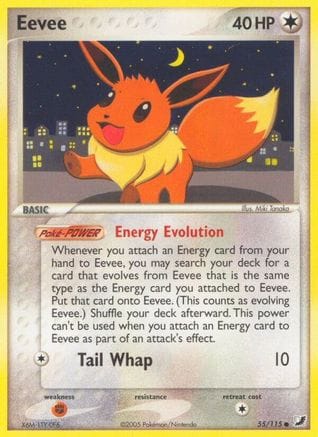 'Pokemon - 'Eevee 055/115  - Reverse Holofoil Unseen Forces - Common