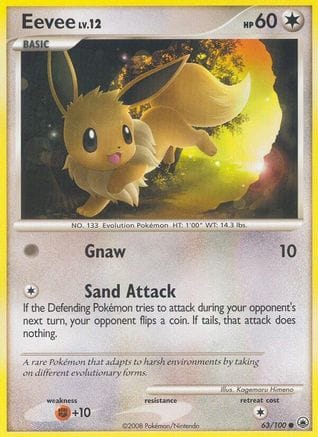 'Pokemon - 'Eevee (63) 063/100  - Reverse Holofoil Majestic Dawn - Common