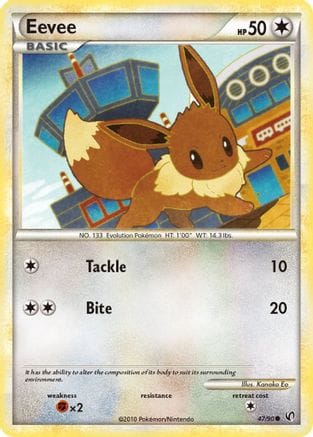 'Pokemon - 'Eevee (47) 047/90  - Reverse Holofoil Undaunted - Common