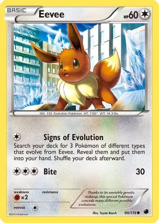 'Pokemon - 'Eevee (90) 090/116  Plasma Freeze - Common
