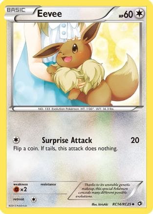 'Pokemon - 'Eevee RC14/RC25  - Holofoil Legendary Treasures Radiant Collection - Uncommon