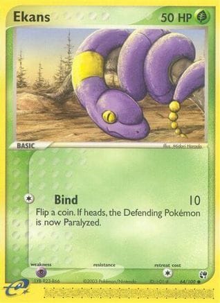 'Pokemon - 'Ekans 064/100  - Reverse Holofoil Sandstorm - Common