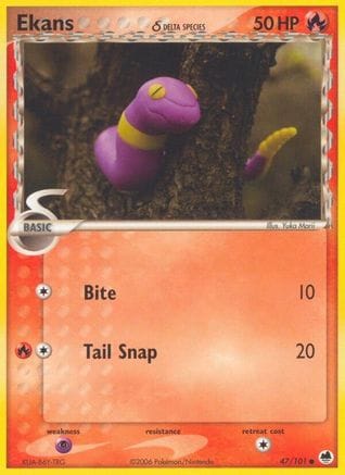'Pokemon - 'Ekans (Delta Species) 047/101  Dragon Frontiers - Common