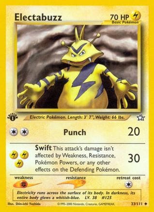 'Pokemon - 'Electabuzz 033/111  - 1st Edition Neo Genesis - Uncommon