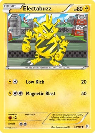 'Pokemon - 'Electabuzz 053  - Reverse Holofoil Boundaries Crossed - Common