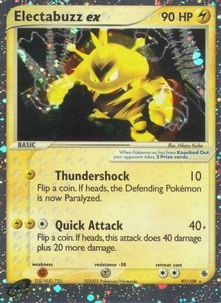 'Pokemon - 'Electabuzz ex 097/109  - Holofoil Ruby and Sapphire - Ultra Rare