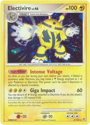 'Pokemon - 'Electivire 003/130  - Reverse Holofoil Diamond and Pearl - Holo Rare