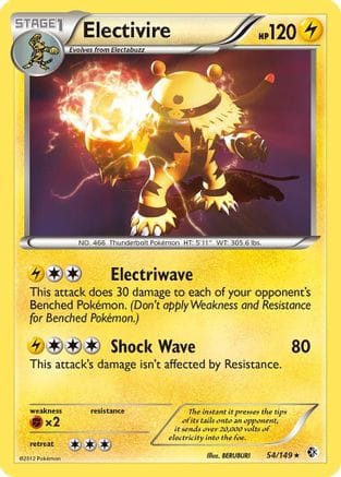 'Pokemon - 'Electivire 054  - Reverse Holofoil Boundaries Crossed - Holo Rare