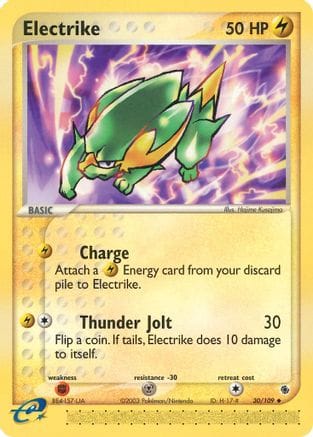 'Pokemon - 'Electrike 030/109  Ruby and Sapphire - Uncommon