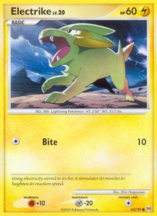'Pokemon - 'Electrike (63) 063  - Reverse Holofoil Arceus - Common