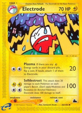 'Pokemon - 'Electrode 036  - Reverse Holofoil Skyridge - Uncommon