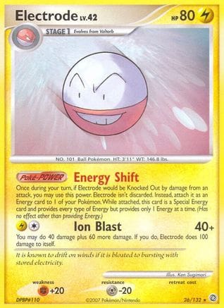 'Pokemon - 'Electrode 026  - Reverse Holofoil Secret Wonders - Rare