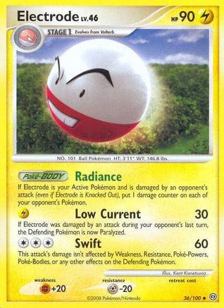 'Pokemon - 'Electrode (36) 036  - Reverse Holofoil Stormfront - Uncommon