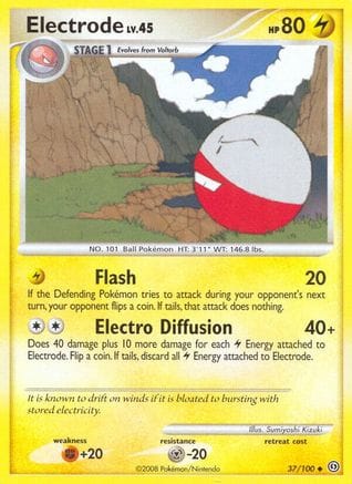 'Pokemon - 'Electrode (37) 037  - Reverse Holofoil Stormfront - Uncommon