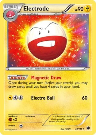 'Pokemon - 'Electrode 033  - Reverse Holofoil Plasma Freeze - Holo Rare