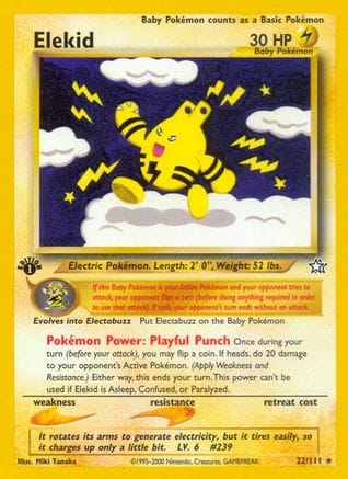 'Pokemon - 'Elekid 022/111  - Unlimited Neo Genesis - Rare