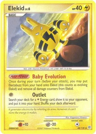 'Pokemon - 'Elekid 048/130  Diamond and Pearl - Uncommon