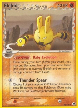 'Pokemon - 'Elekid (Delta Species) 048/101  Dragon Frontiers - Common