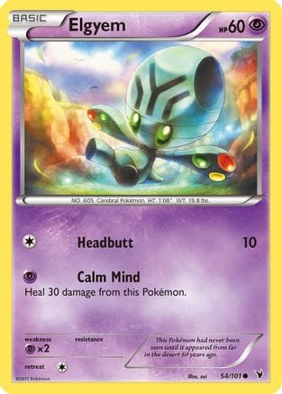 'Pokemon - 'Elgyem (54) 054  - Reverse Holofoil Noble Victories - Common