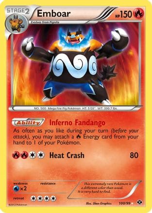 'Pokemon - 'Emboar 100  - Holofoil Next Destinies - Secret Rare