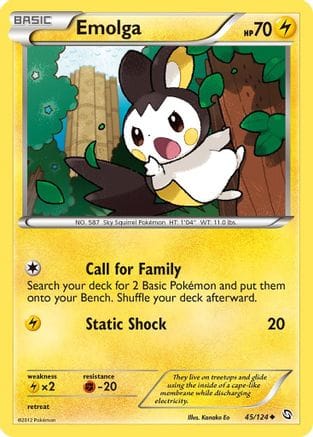 'Pokemon - 'Emolga 045  - Reverse Holofoil Dragons Exalted - Uncommon