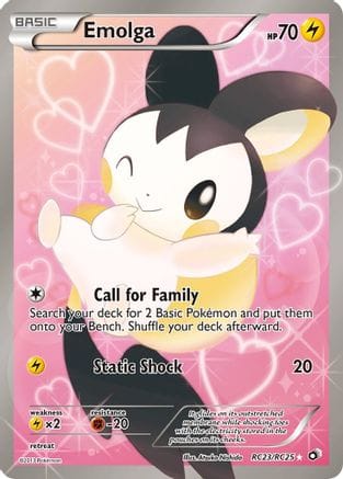 'Pokemon - 'Emolga (Full Art) RC23/RC25  - Holofoil Legendary Treasures Radiant Collection - Ultra Rare