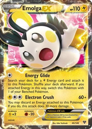 'Pokemon - 'Emolga EX 046/146  - Holofoil XY Base Set - Ultra Rare