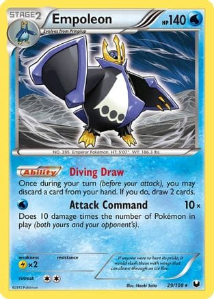 'Pokemon - 'Empoleon 029  - Reverse Holofoil Dark Explorers - Holo Rare