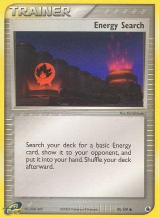 'Pokemon - 'Energy Search 090/109  - Reverse Holofoil Ruby and Sapphire - Common