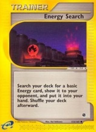'Pokemon - 'Energy Search 153/165  - Reverse Holofoil Expedition - Common