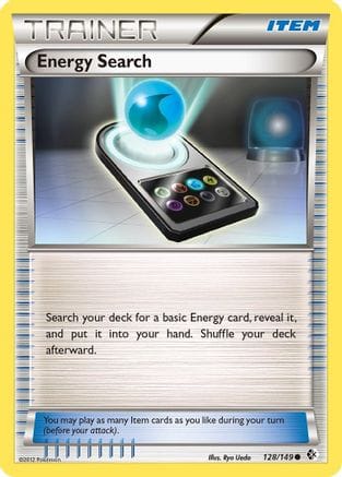 'Pokemon - 'Energy Search 128/149  - Reverse Holofoil Boundaries Crossed - Common