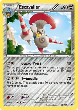 'Pokemon - 'Escavalier 080  - Reverse Holofoil Noble Victories - Rare