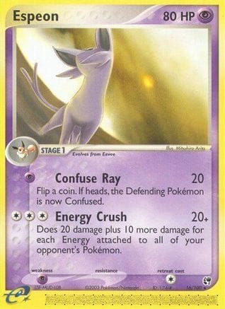 'Pokemon - 'Espeon 016/100  - Reverse Holofoil Sandstorm - Rare