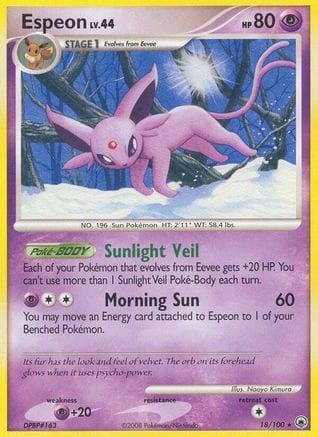 'Pokemon - 'Espeon 018/100  - Reverse Holofoil Majestic Dawn - Rare
