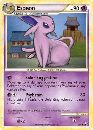 'Pokemon - 'Espeon 002/90  - Reverse Holofoil Undaunted - Holo Rare