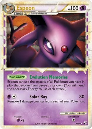 'Pokemon - 'Espeon (Prime) 081/90  - Holofoil Undaunted - Ultra Rare