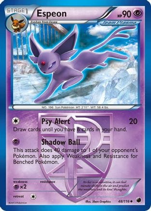 'Pokemon - 'Espeon (Team Plasma) 048/116  Plasma Freeze - Uncommon