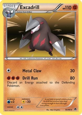 'Pokemon - 'Excadrill (56) 056  - Holofoil Emerging Powers - Holo Rare