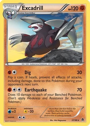 'Pokemon - 'Excadrill (57) 057  Emerging Powers - Rare
