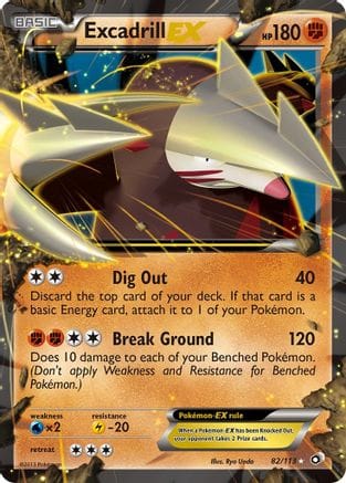 'Pokemon - 'Excadrill EX 082  - Holofoil Legendary Treasures - Ultra Rare