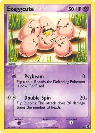 'Pokemon - 'Exeggcute 033  - Reverse Holofoil FireRed & LeafGreen - Uncommon