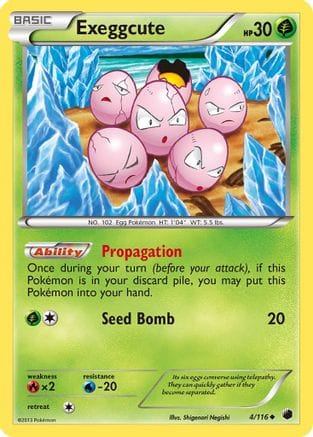 'Pokemon - 'Exeggcute 004/116  - Reverse Holofoil Plasma Freeze - Uncommon