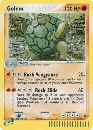 'Pokemon - 'Golem 005  - Reverse Holofoil Dragon - Holo Rare